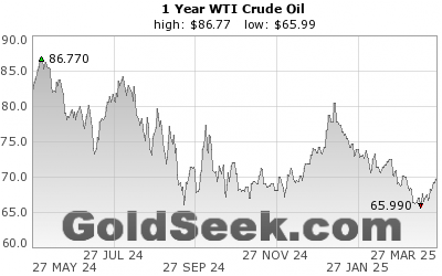 GoldSeek.com provides you with the information to make the right decisions on your WTI Crude Oil 1 Year investments