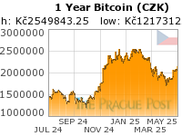 Bitcoin (CZK) 1 Year