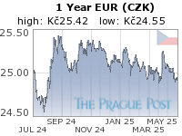 EUR (CZK) 1 Year