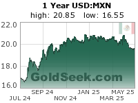 USD:MXN 1 Year