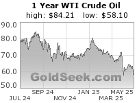 WTI Crude Oil 1 Year