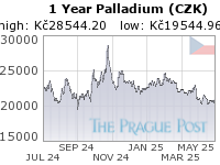 Palladium (CZK) 1 Year